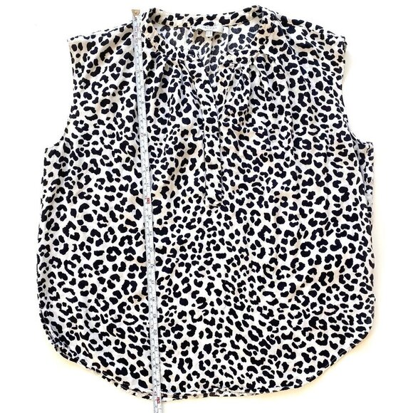 Hobbs London 6 US Lille Animal Print Sleeveless Blouse Black White Leopard Print - Picture 10 of 12